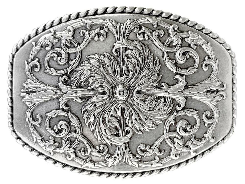 6533 HA0016 Western Floral Engraved Ornate Design Belt Buckle Fits